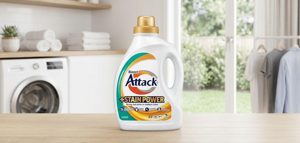 Biozet Attack +Stain Power laundry liquid used for soaking stubborn stains